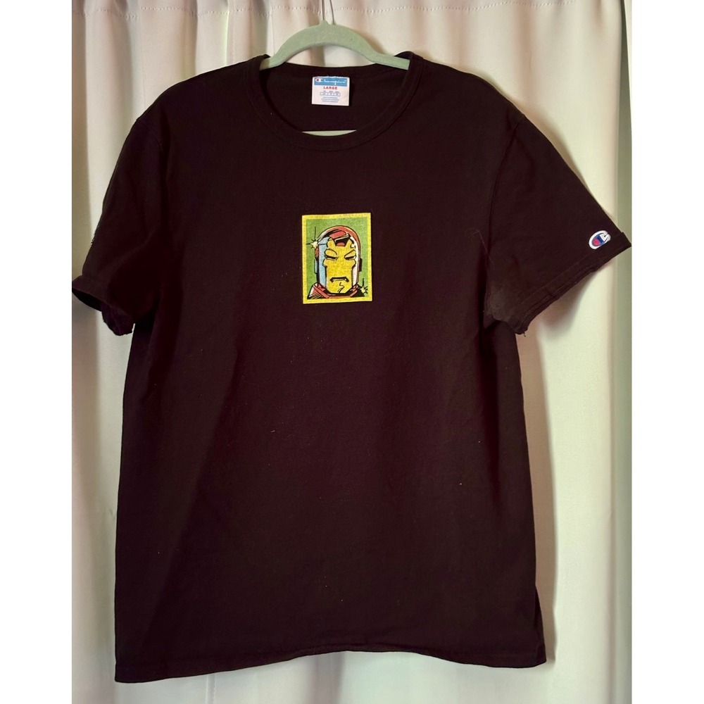 Champion x Marvel Iron Man Avengers Power T-Shirt Mens Large GT19 BKC - Picture 2 of 7
